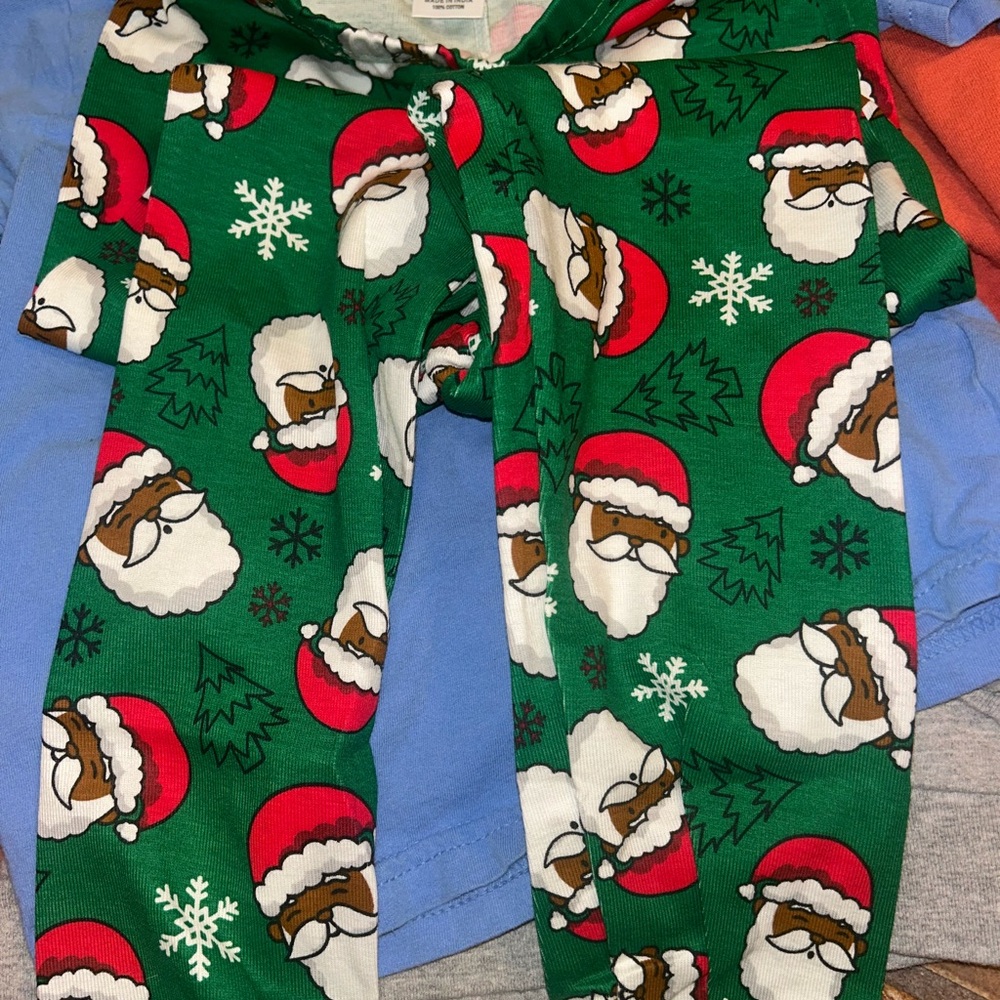 3 for $15! Size 5t Green Santa Pajama pj Bottoms pants Christmas 5t pjs Santa